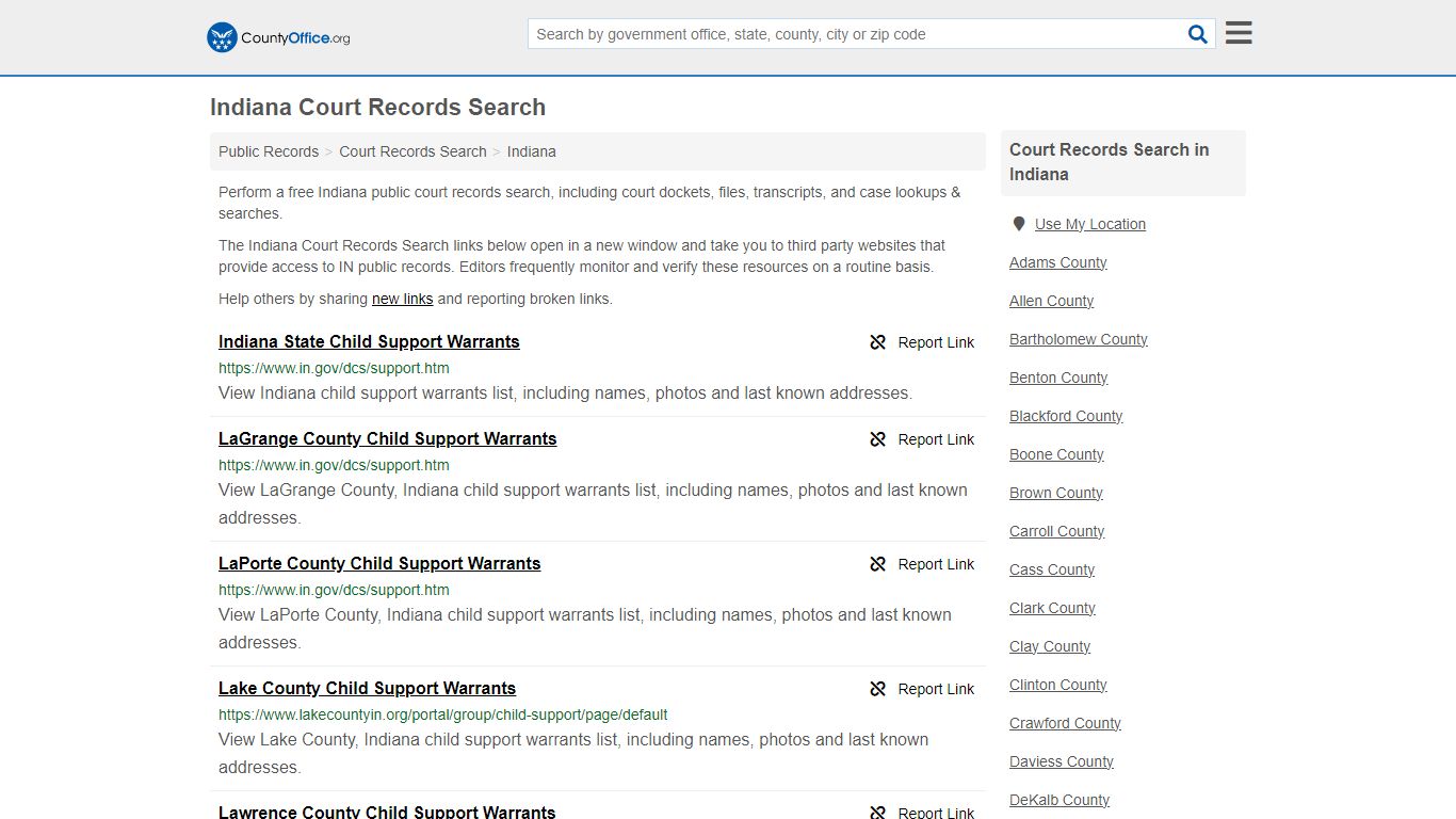 Court Records Search - Indiana (Adoptions, Criminal, Child Support ...