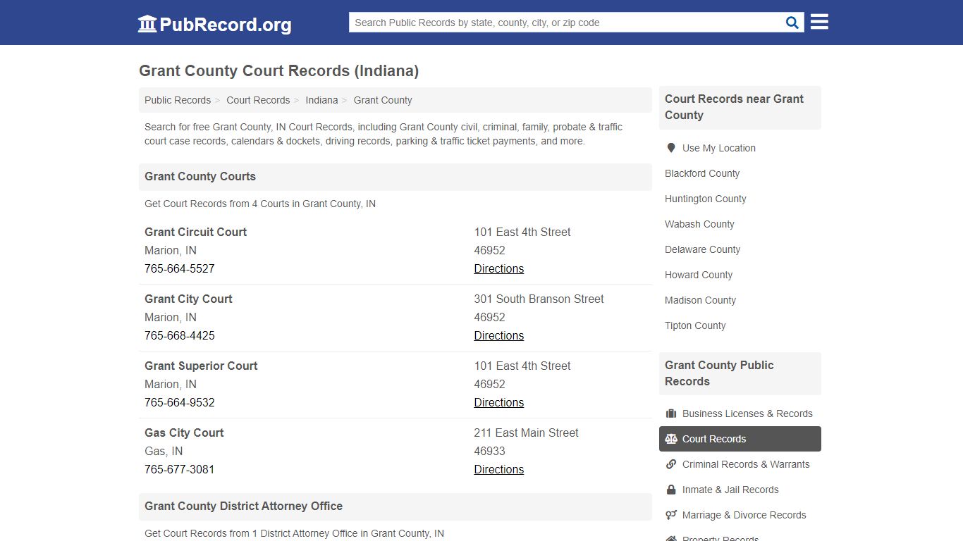 Free Grant County Court Records (Indiana Court Records) - PubRecord.org